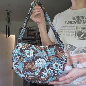 Vera Bradley Brown and Blue Paisley Shoulder Bag